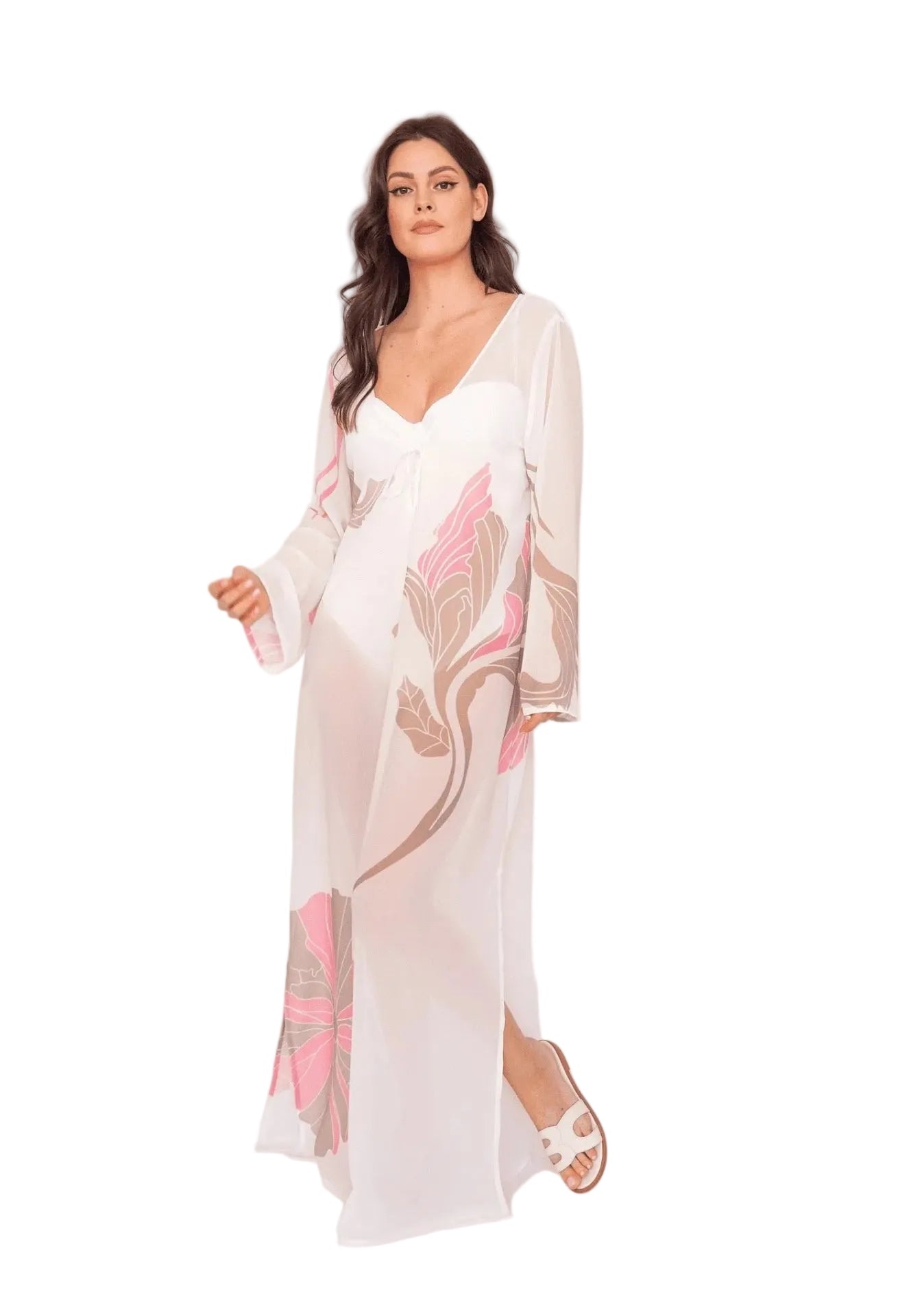 where to shop for luxury coastal-inspired dresses MAGNOLIA White Long Beach Dress