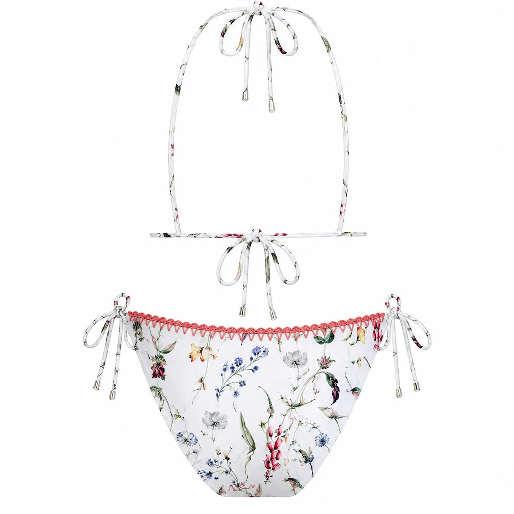Floral bikini set with a white background bileya couture