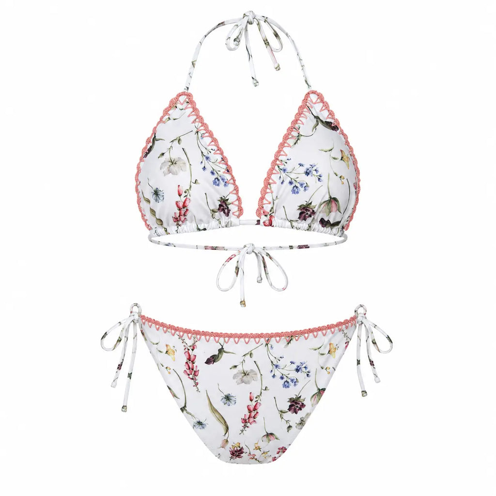 Floral bikini set on a white background bileya couture