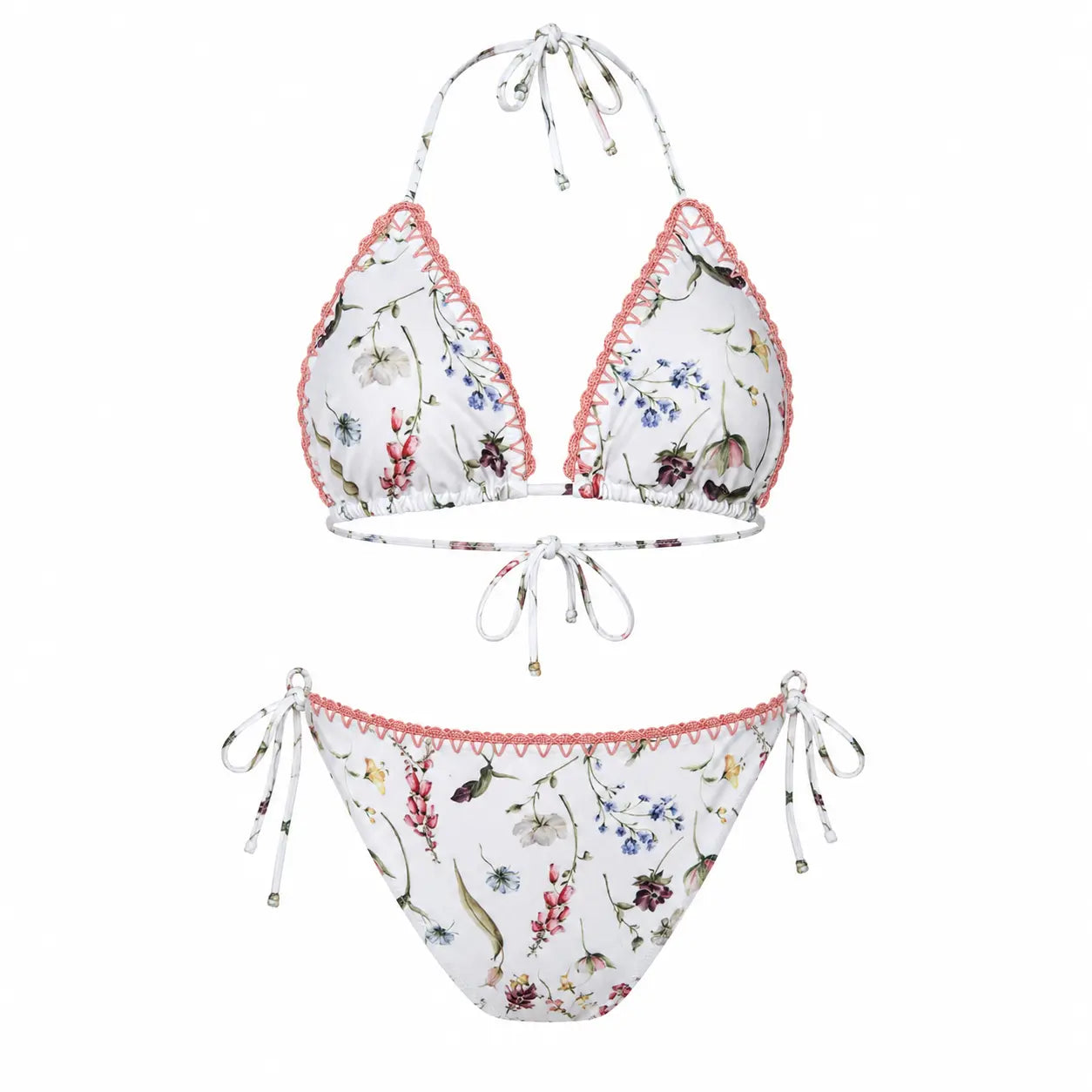Floral bikini set on a white background bileya couture