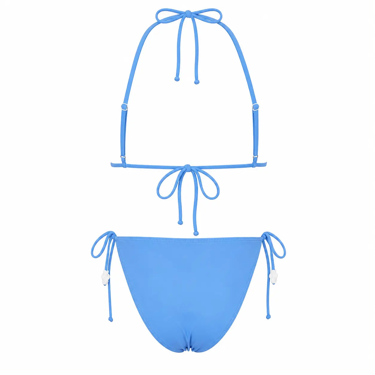 Blue bikini set on a white background