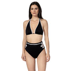 ALAIA Two-Piece by BILEYA COUTURE – luxury black bikini with floral cut-outs and high-end elegant resort wear