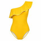 ALENA YELLOW ONE-SHOULDER SWIMSUIT - BILEYA COUTURE