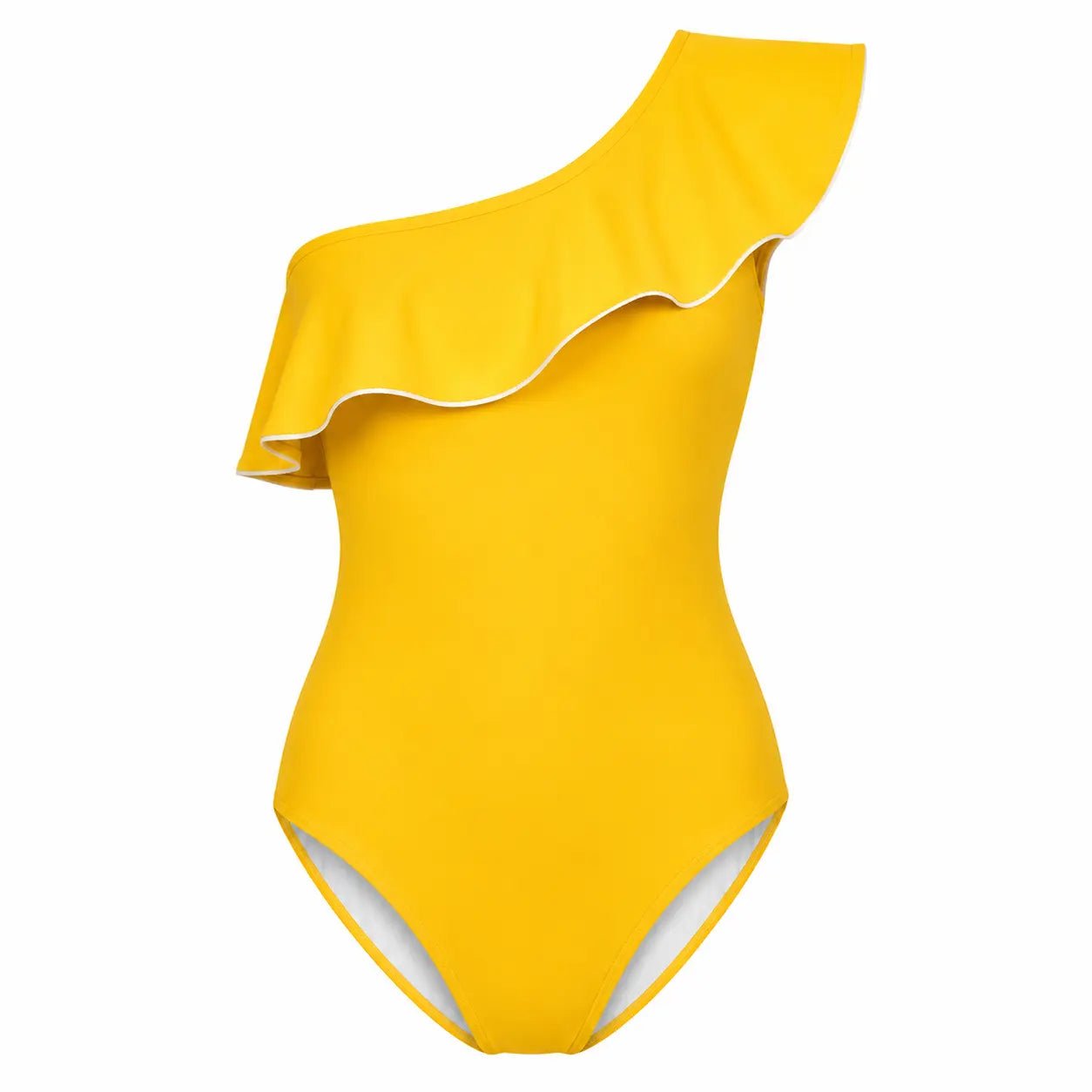 ALENA YELLOW ONE-SHOULDER SWIMSUIT - BILEYA COUTURE