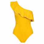 ALENA YELLOW ONE-SHOULDER SWIMSUIT - BILEYA COUTURE