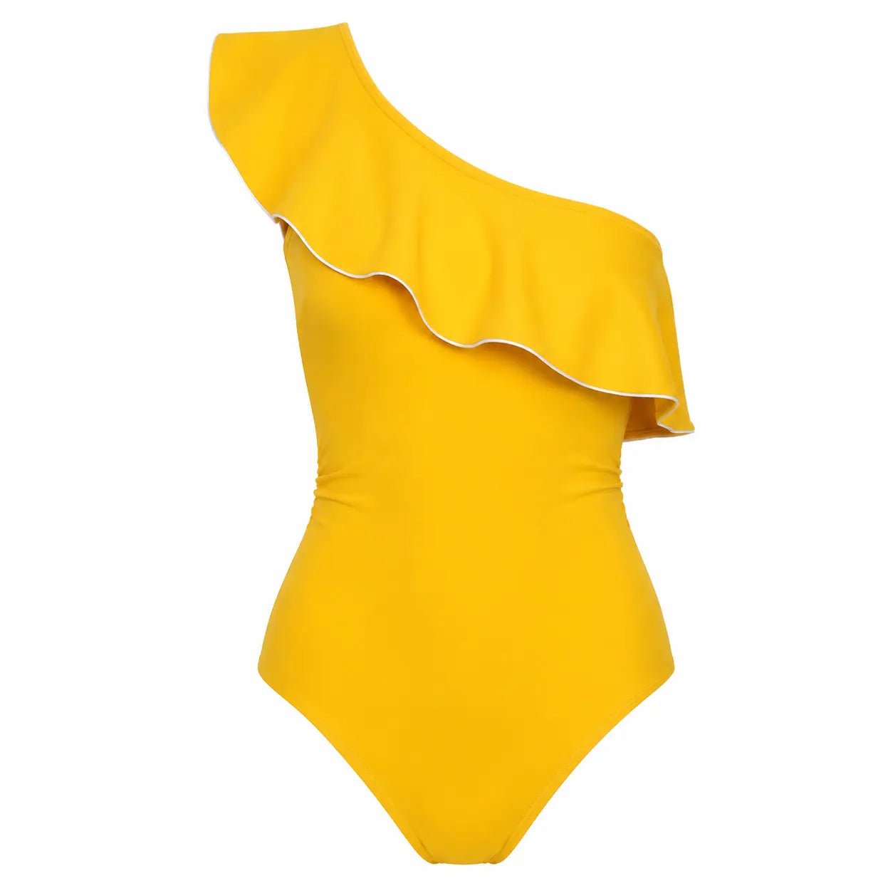 ALENA YELLOW ONE-SHOULDER SWIMSUIT - BILEYA COUTURE