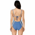 AMAYA COUTURE back view by BILEYA COUTURE – boutique one-piece swimsuit with denim design and feminine fit
