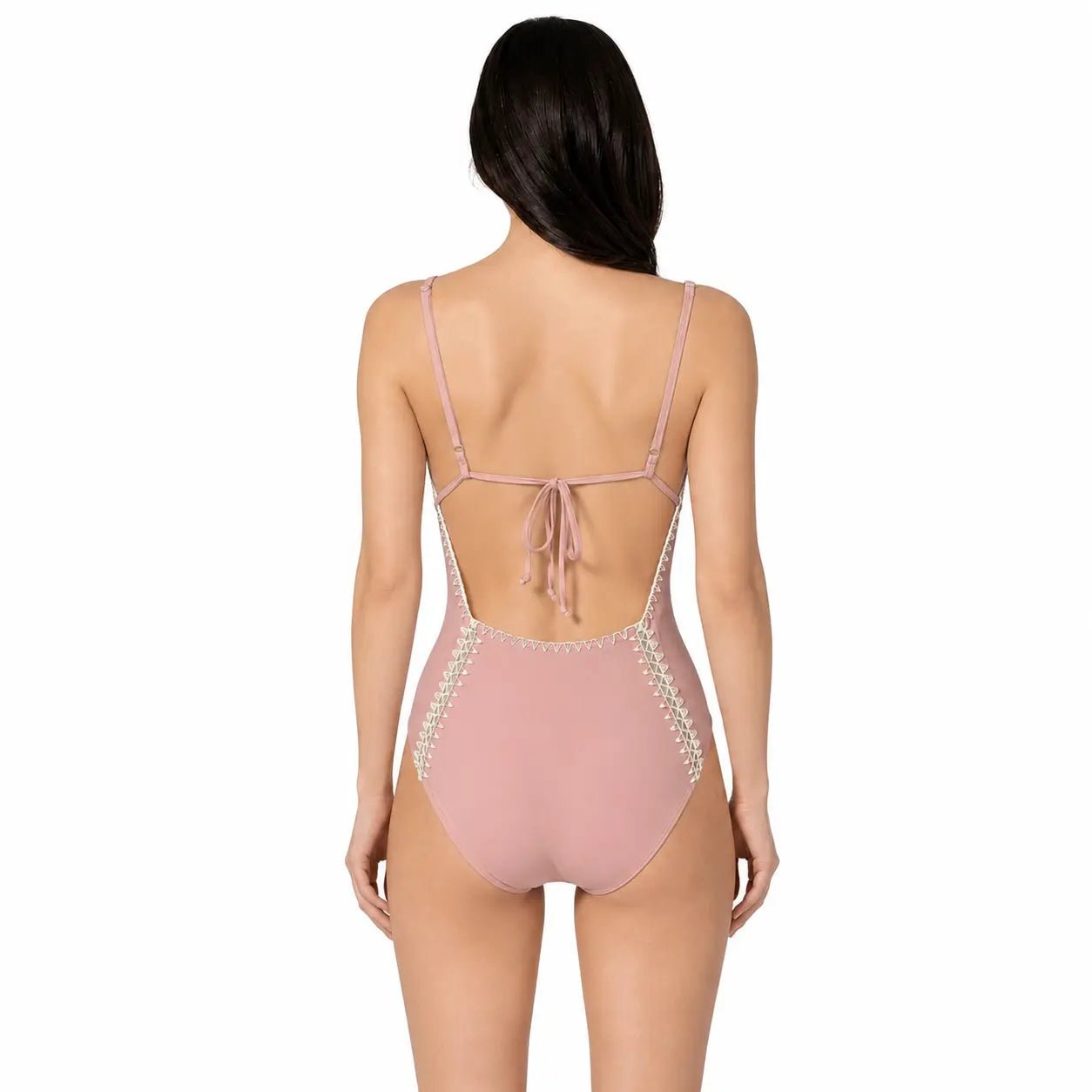 BILEYA COUTURE AMAYA COUTURE PINK premium one-piece swimsuit showcasing an elegant back design and fit