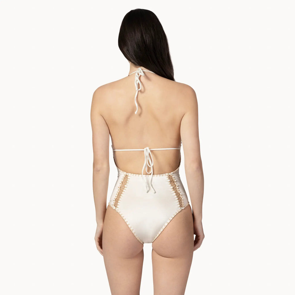 AMAYA COUTURE White One Piece Swimsuit - BILEYA COUTURE