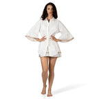 AMELIE WHITE luxury boutique outfit by BILEYA COUTURE – white cotton shirt and skort set with feminine silhouette