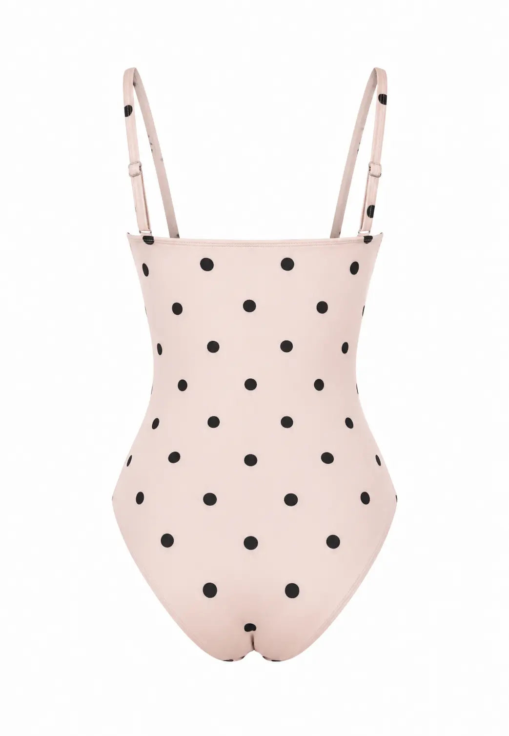 BILEYA COUTURE ROSETTA BEIGE high-end luxury designer one-piece swimsuit 3D back view with halter strap