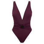 DONNA BURGUNDY luxury one-piece by BILEYA COUTURE – designer burgundy swimsuit with elegant silhouette and premium style