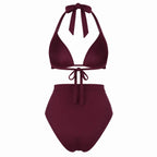 DONNA BURGUNDY TWO PIECES SWIMSUIT - BILEYA COUTURE