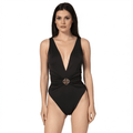 DONNA Black swimsuit with a decorative clasp by BILEYA COUTURE