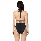 DONNA BLACK Two-Piece back view by BILEYA COUTURE – luxury black bikini with open back design and high-end  resort wear