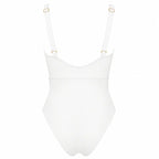 BILEYA COUTURE DONNA WHITE luxury swimwear featuring a sophisticated open-back silhouette and elegant cut