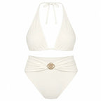 DONNA WHITE luxury bikini by BILEYA COUTURE – designer white two-piece swimsuit with boutique resort style