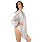 FIRA LINEN SHORT SHIRT WITH BRODERIE ANGLAISE SLEEVE - BILEYA COUTURE