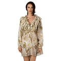 FLEUR DE LUMIÈRE Long Sleeve Top by BILEYA COUTURE – luxury floral silk top with romantic ruffles and elegant boutique style