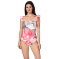 FLORA pink a colorful floral swimsuit  by BILEYA COUTURE