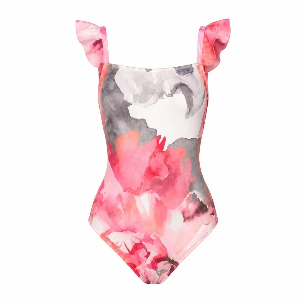 FLORA PINK ONE PIECE MODERN SWIMSUIT - BILEYA COUTURE