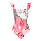 FLORA PINK ONE PIECE MODERN SWIMSUIT - BILEYA COUTURE