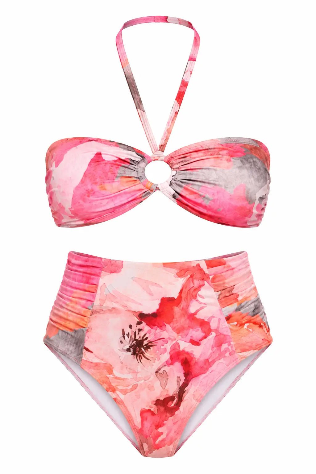 FLORA PINK TWO PIECES SWIMSUIT - BILEYA COUTURE