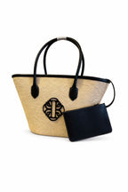 High-end Toquilla straw bag with wallet by BILEYA COUTURE – luxury handmade beach bag and boutique summer accessory