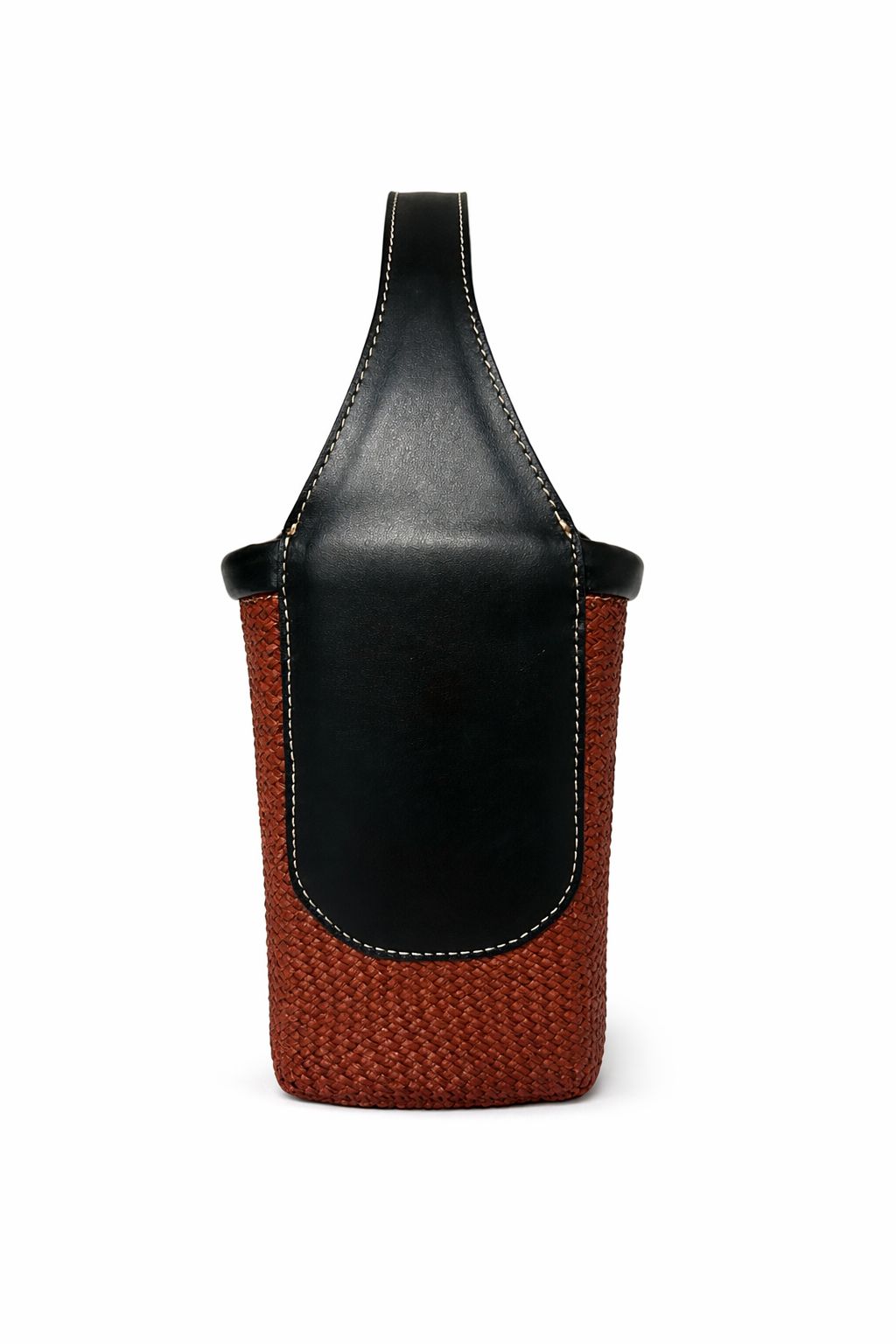 Black and brown leather sling bag by BILEYA COUTURE