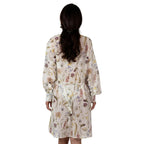 JARDIN Long Silk Shirt back view by BILEYA COUTURE – boutique floral silk cotton shirt with elegant flowing design