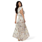 JARDIN high-end resort set by BILEYA COUTURE – floral sleeveless silk top with long skirt and elegant summer style