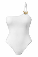 LORA WHITE ONE-SHOULDER SWIMSUIT - BILEYA COUTURE