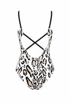 LULU LEOPARD WHITE ONE PIECE SWIMWSUIT - BILEYA COUTURE