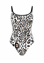 LULU LEOPARD WHITE ONE PIECE SWIMWSUIT - BILEYA COUTURE