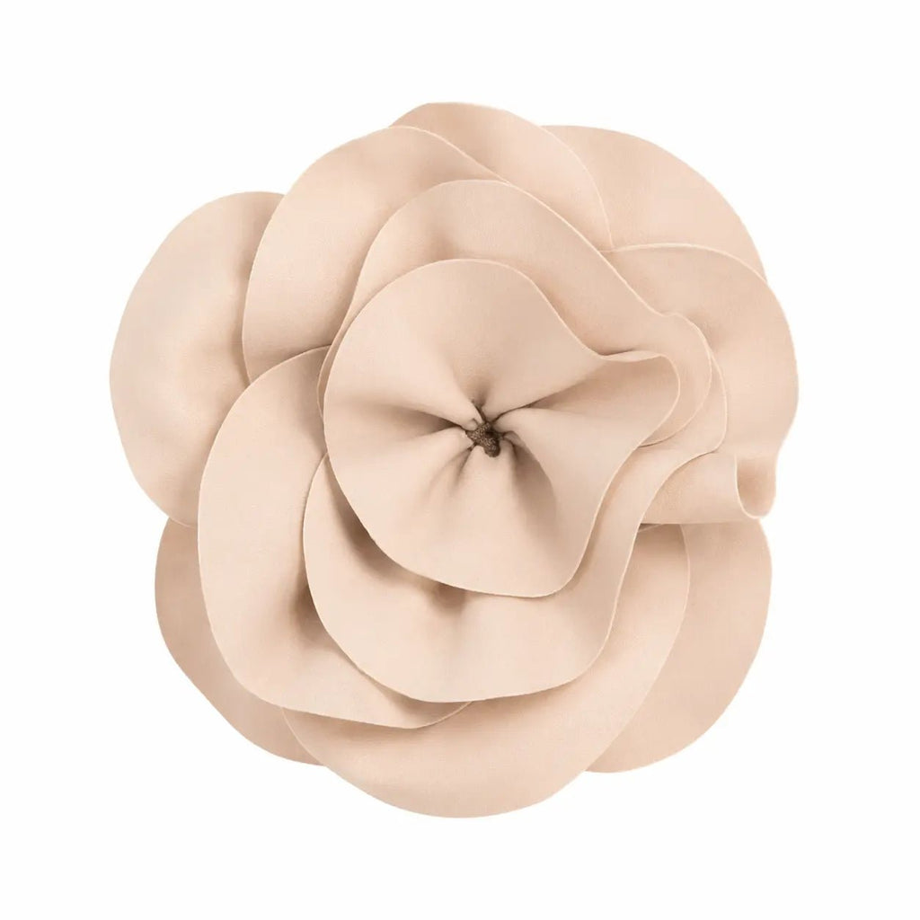 BILEYA COUTURE MAGNOLIA BEIGE handmade magnolia flower detail on high-end luxury designer one-piece swimsuit