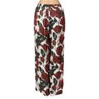 MALENA Long Trousers by BILEYA COUTURE – luxury floral satin silk trousers with elegant high-end resort wear