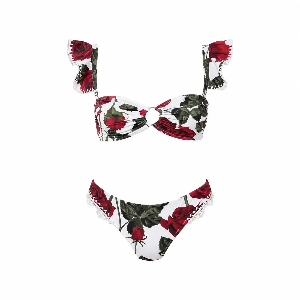 MALENA RED BIKINI TWO PIECES SET - BILEYA COUTURE