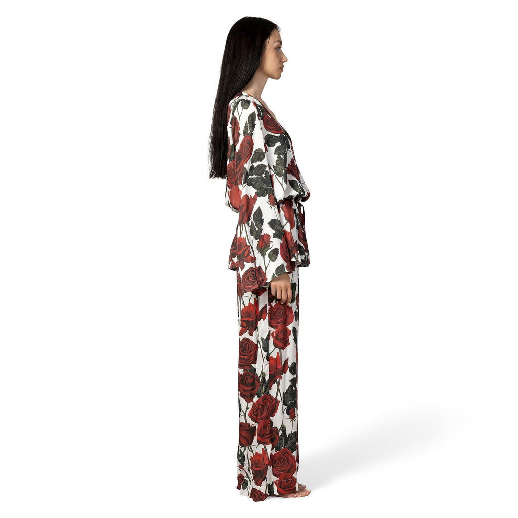 MALENA luxury resort shirt by BILEYA COUTURE – floral silk blouse with elegant fit and sophisticated resort style