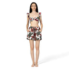 MALENA Shorts by BILEYA COUTURE – luxury floral silk shorts with elegant silhouette and high-end resort wear