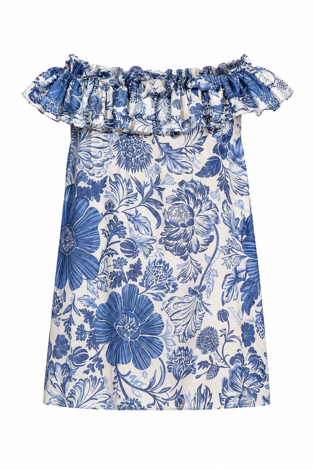 MORGANA BLUE CHIFFON SILK TUNIC - BILEYA COUTURE