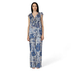 MORGANA luxury resort set by BILEYA COUTURE – floral silk trousers with sleeveless top and elegant beachwear style