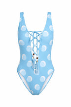 POLKA BLUE ONE PIECES SWIMSUIT - BILEYA COUTURE