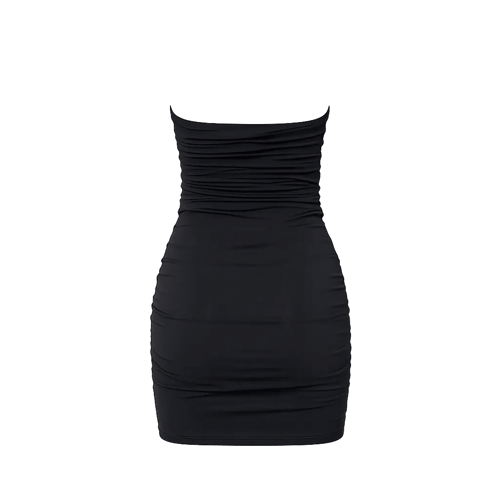 BILEYA COUTURE ROSALI BLACK high-end luxury designer short dress 3D back view