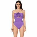 ROZALI One-Piece by BILEYA COUTURE – luxury lilac swimsuit with handmade rose and elegant resort wear style
