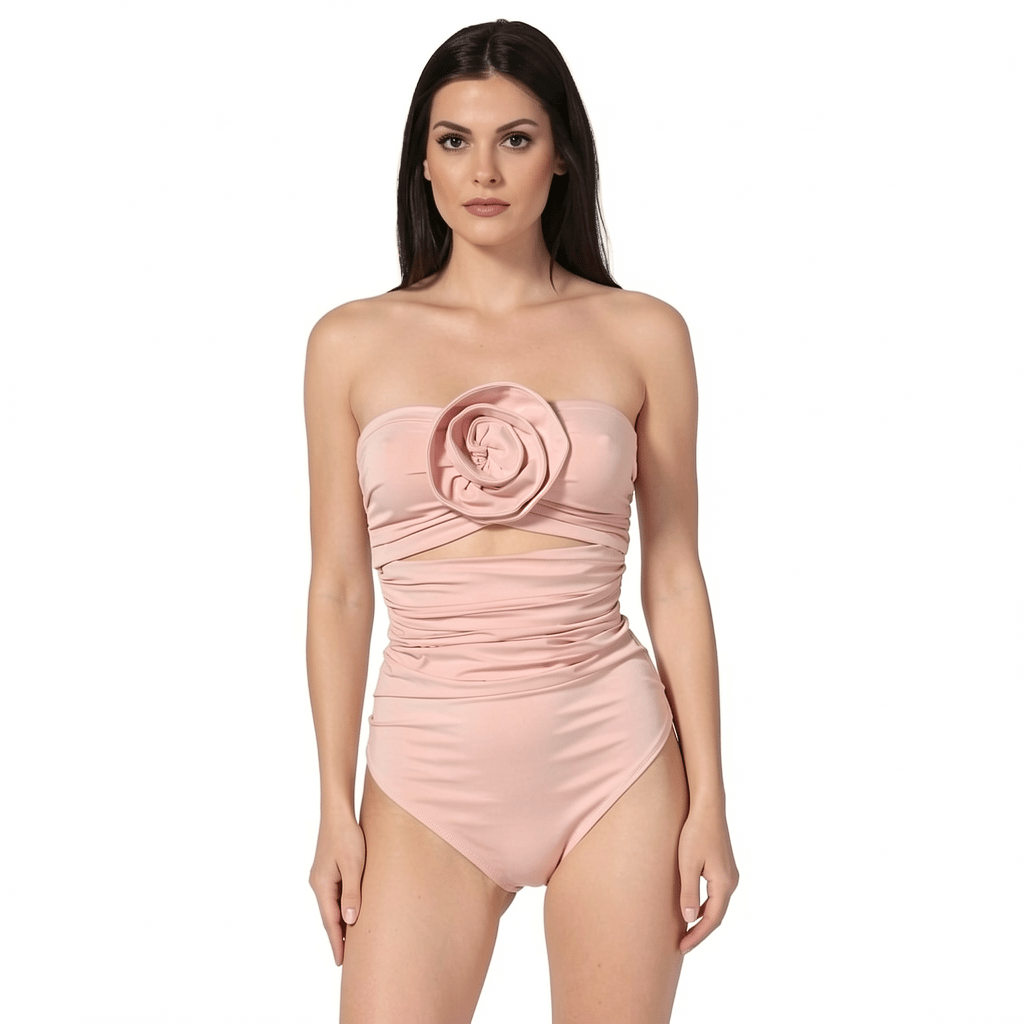 Rozali Pink One Piece swimsuit by BILEYA COUTURE