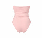 ROZALI PINK 3D back view by BILEYA COUTURE – designer pink swimsuit with refined silhouette and high-end luxury resort wear