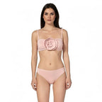 ROZALI PINK high-waisted bikini by BILEYA COUTURE – designer pink two-piece swimsuit with handmade flower and luxury beachwear