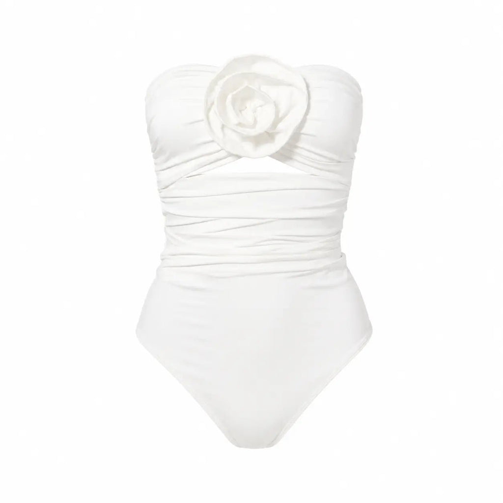 ROZALI WHITE ONE PIECE SWIMSUIT - BILEYA COUTURE
