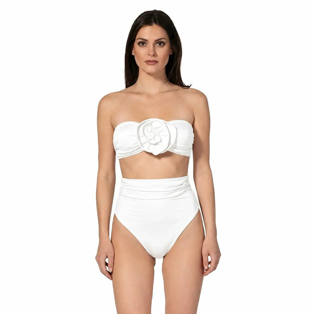 ROZALI WHITE TWO PIECES SWIMSUIT - BILEYA COUTURE