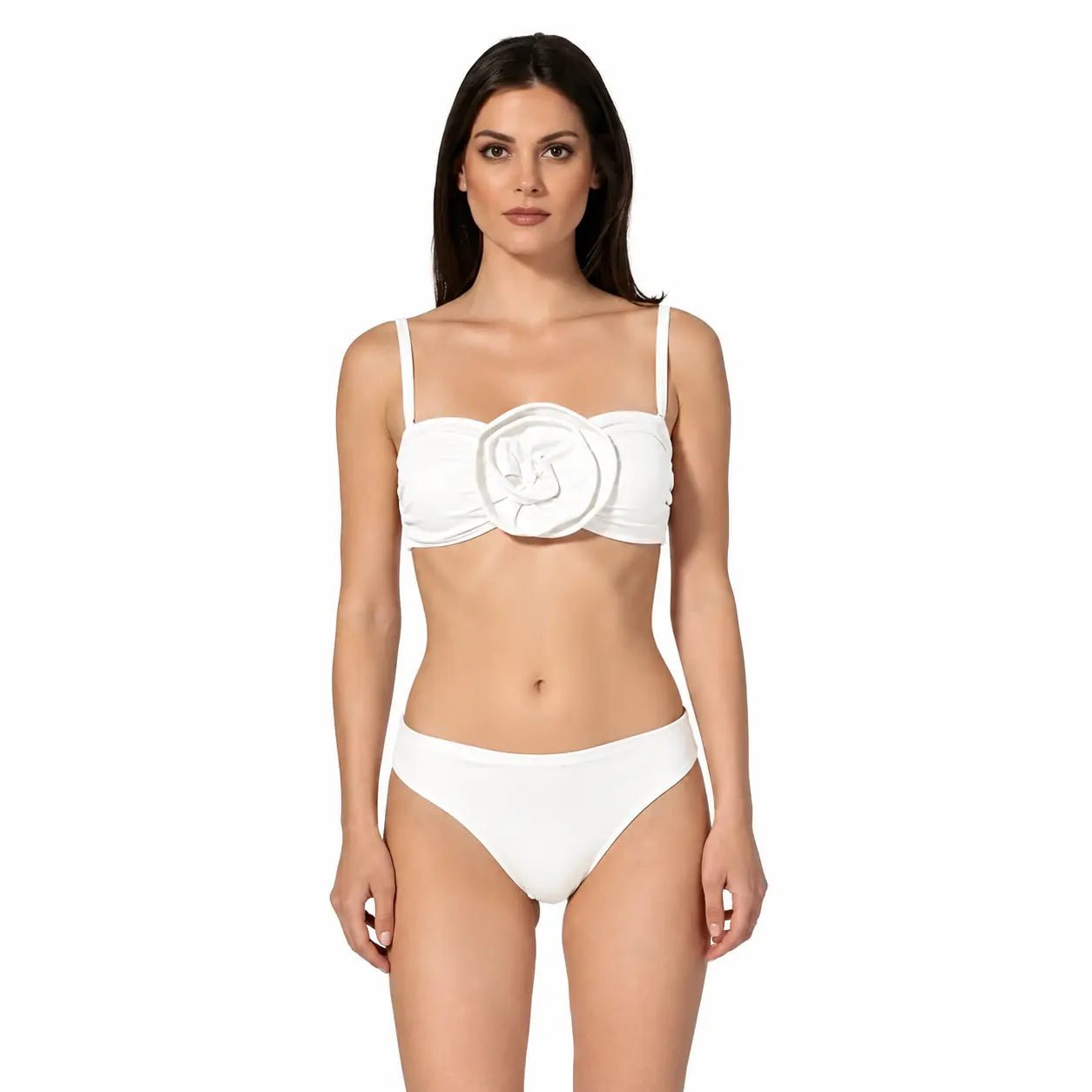 ROZALI WHITE TWO PIECES SWIMSUIT - BILEYA COUTURE